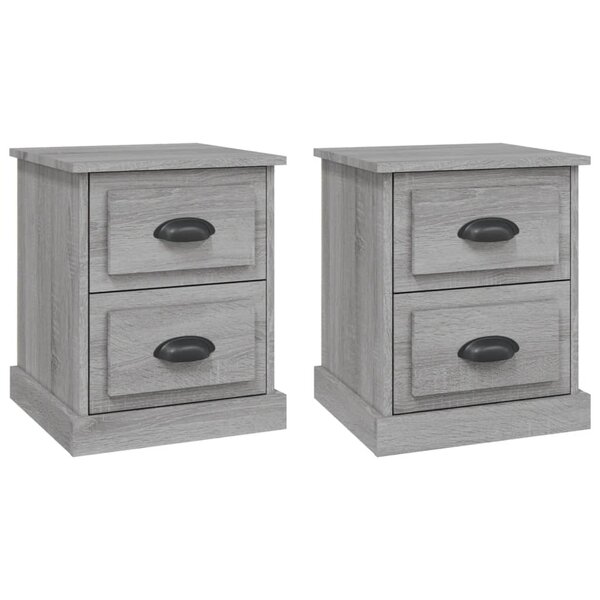 vidaXL Tables de chevet 2 Pièces sonoma gris 39x39x47 5cm bois ingénierie