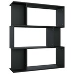 vidaXL Bibliothèque/Cloison Noir 80x24x96 cm cm Bois d'ingénierie