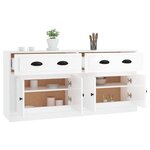 vidaXL Buffets 2 Pièces blanc brillant bois d'ingénierie