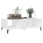 vidaXL Table basse blanc 103 5x60x35 cm bois d'ingénierie