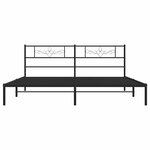 vidaXL Cadre de lit métal sans matelas avec tête de lit noir 193x203cm