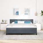 vidaXL Lit à ressorts avec matelas et LED Gris foncé 180x200 cm Velours