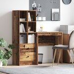 vidaXL Bureau avec rangement Bois vieux Bois d'ingénierie