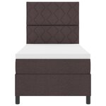 vidaXL Lit à ressorts avec matelas & LED Marron foncé 100x200 cm Tissu
