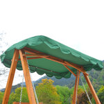 Balancelle de jardin 3 places 2 tablettes support 1 95L x 1 3l x 1 85H m charge max. 360 Kg bois de pin vert