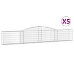 vidaXL Paniers à gabions arqués 5 Pièces 400x30x60/80 cm Fer galvanisé