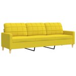 vidaXL Ensemble de canapés 3 Pièces avec repose-pied jaune clair tissu