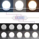 vidaXL Ensemble de coiffeuse avec LED Blanc Bois d'ingénierie