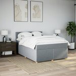 vidaXL Sommier à lattes de lit avec matelas Gris clair 140x190cm Tissu