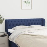 vidaXL Tête de lit avec oreilles Bleu 147x23x78/88 cm Tissu