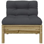 vidaXL Canapé de jardin avec coussins et repose-pied bois pin imprégné