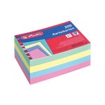 Pqt de 200 Fiches Bristol 170g A7 Ligné Assorties 4 Couleurs x50 HERLITZ