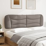 vidaXL Coussin de tête de lit taupe 180 cm tissu