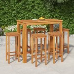vidaXL Ensemble de bar de jardin 7 Pièces bois d'acacia solide