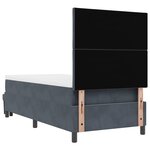 vidaXL Lit à ressorts avec matelas et banc gris foncé 90x200 cm en velours