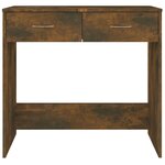 Bureau table poste de travail meuble d'ordinateur informatique étude chêne fumé 80 x 40 x 75 cm bois d'ingénierie brun 02_0023589
