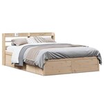 vidaXL Cadre de lit avec tête de lit 150x200 cm bois de pin massif
