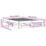 vidaXL Cadre de lit sans matelas noir 140x190 cm bois d'ingénierie
