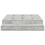 vidaXL Cadre de lit de rangement Gris béton 135x190 cm