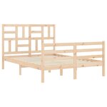 vidaXL Cadre de lit avec tête de lit 140x200 cm bois massif