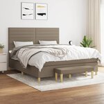 vidaXL Sommier à lattes de lit avec matelas Taupe 180x200 cm Tissu