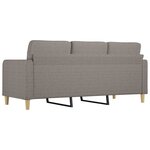 vidaXL Canapé à 3 places Taupe 180 cm Tissu
