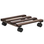 vidaXL Support roulant à plantes Bois de cèdre 4 Pièces 25 x 25 cm