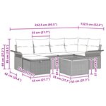 vidaXL Set de Canapé de Jardin 7 Pièces avec Coussins Poly Rotin Noir