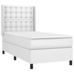 vidaXL Sommier à lattes de lit matelas LED Blanc 80x200cm Similicuir