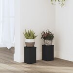 vidaXL Supports pour plantes 2 Pièces noir 10x10x18 cm bois d'ingénierie