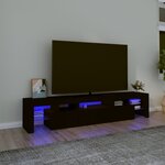 vidaXL Meuble TV avec lumières LED Noir 200x36 5x40 cm