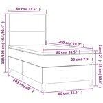 vidaXL Sommier à lattes de lit et matelas Gris foncé 80x200 cm Velours