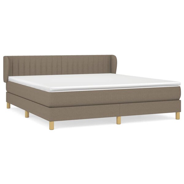 vidaXL Sommier à lattes de lit avec matelas Taupe 160x200 cm Tissu