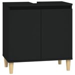 vidaXL Ensemble de meubles salle de bain 3 Pièces noir bois d'ingénierie