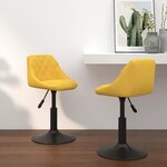 vidaXL Chaises à manger pivotantes lot de 2 jaune moutarde velours