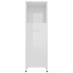 vidaXL Armoire de salle de bain Blanc brillant 30x30x95 cm