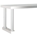 vidaXL Table de travail de cuisine avec étagère 120x60x115 cm Inox