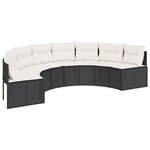 vidaXL Salon de jardin 2 Pièces demi-rond noir résine tressée