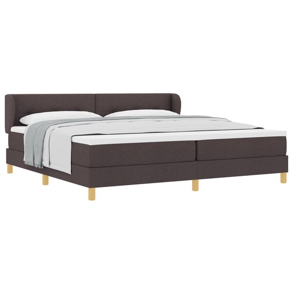 Lit à ressort vidaXL avec matelas marron foncé 200x200 cm en tissu