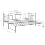 vidaXL Cadre de canapé-lit extensible Gris Métal 90x200 cm
