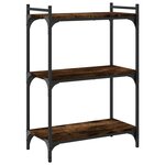 vidaXL Bibliothèque 3 niveaux chêne fumé 60x30x86 cm bois d'ingénierie