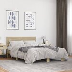 vidaXL Cadre de lit chêne sonoma 120x200 cm bois d'ingénierie et métal