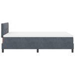 Lit box spring vidaXL avec matelas et LED gris foncé 120x200 cm en velours