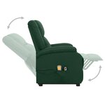 Vidaxl fauteuil releveur inclinable de massage vert foncé tissu