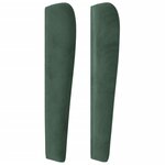 vidaXL Tête de lit avec oreilles Vert foncé 163x23x118/128 cm Velours
