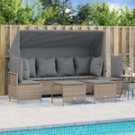 vidaXL Salon de jardin avec coussins 5 Pièces beige résine tressée