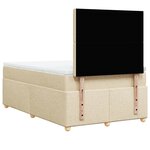 vidaXL Sommier à lattes de lit avec matelas crème 120x190 cm tissu