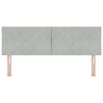 Tête de lit design blocs de diamant gris clair 140 cm en velours