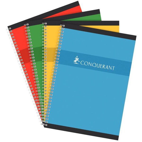 Cahier 21x29,7 (A4) 100 pages petits carreaux à spirale papier 70g Conquérant Sept