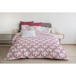 Parure de couette 220 x 240 cm : Housse de couette + 2 taies d'oreiller - 100  Coton - Bordeaux